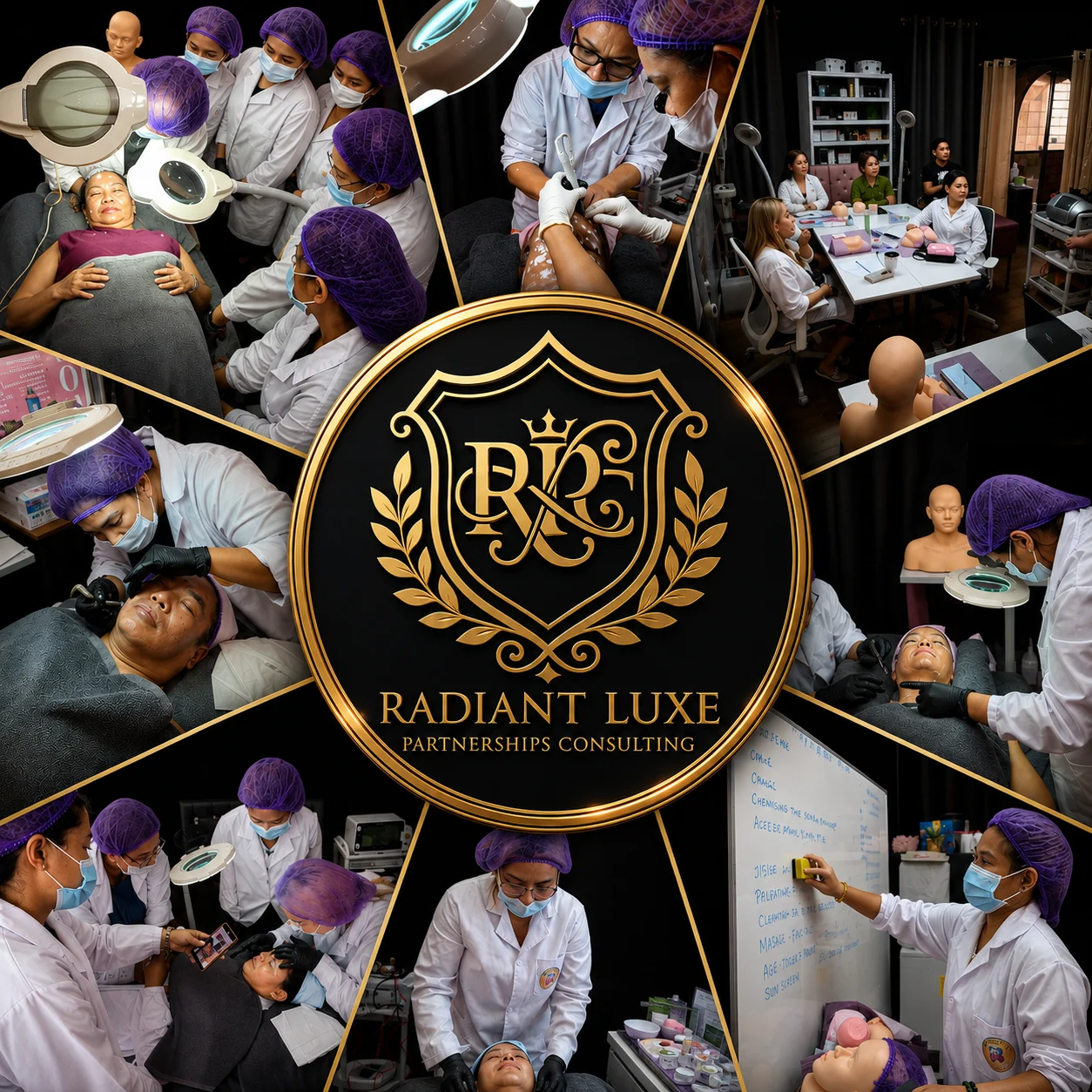 Radiant Luxe hands-on training collage